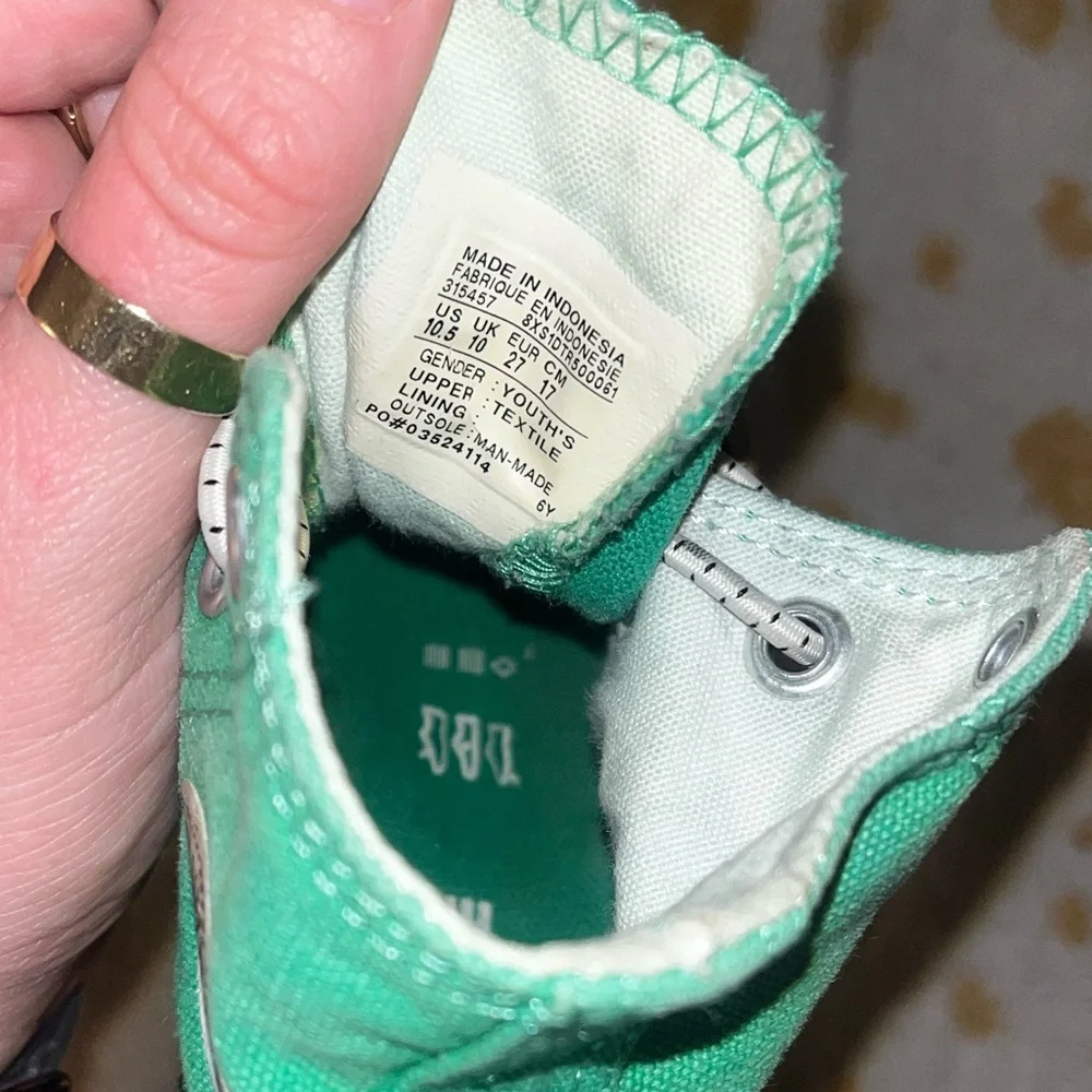 Converse Kids Green Canvas High-Top Sneakers 10.5